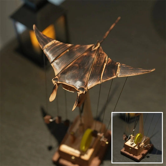 Handcrafted Wooden Manta Ray Automation